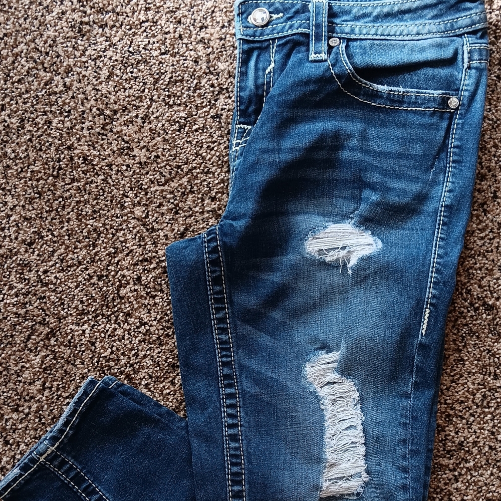 Women's Vigoss distressed skinny jeans sz S8 L28 Heritage Fit